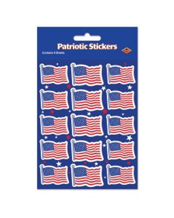 Patriotic US Flag Stickers - 60 stickers total