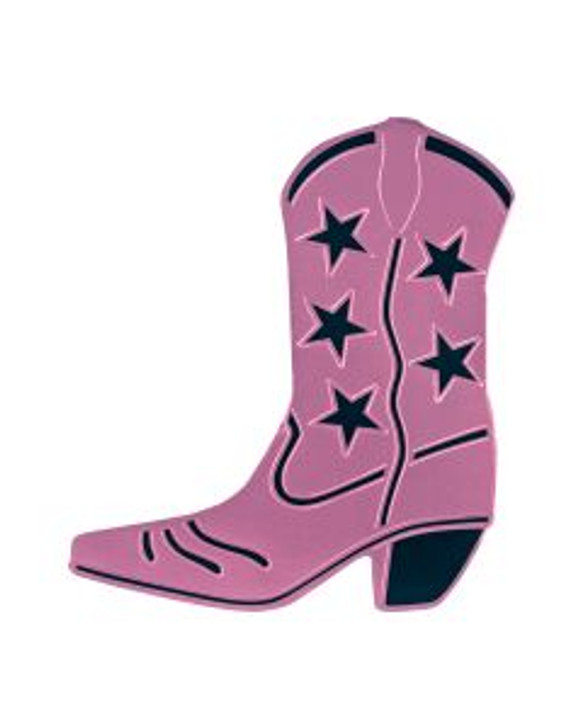 Foil Cowboy Boot Silhouette - Pink