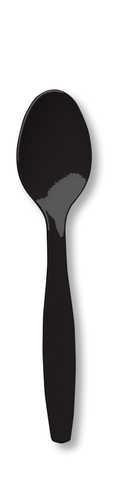 Black Velvet Plastic Spoons - 24 ct