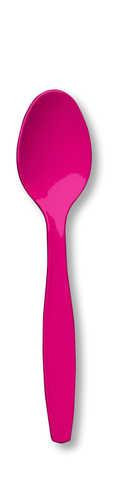 Hot Magenta Plastic Spoons