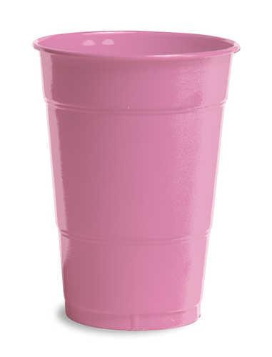 Candy Pink 16 oz Plastic Cups - 20 ct