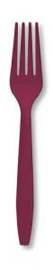 Burgundy Plastic Forks Case