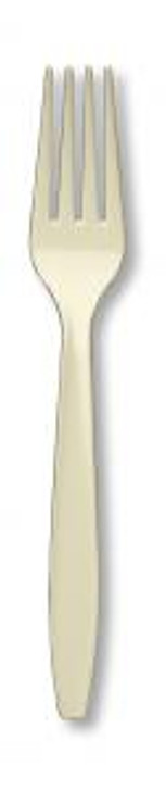 Ivory Plastic Forks - 24 ct