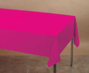Hot Magenta Plastic Table Cover Case 24ct