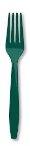 Hunter Green Plastic Forks - 24 ct