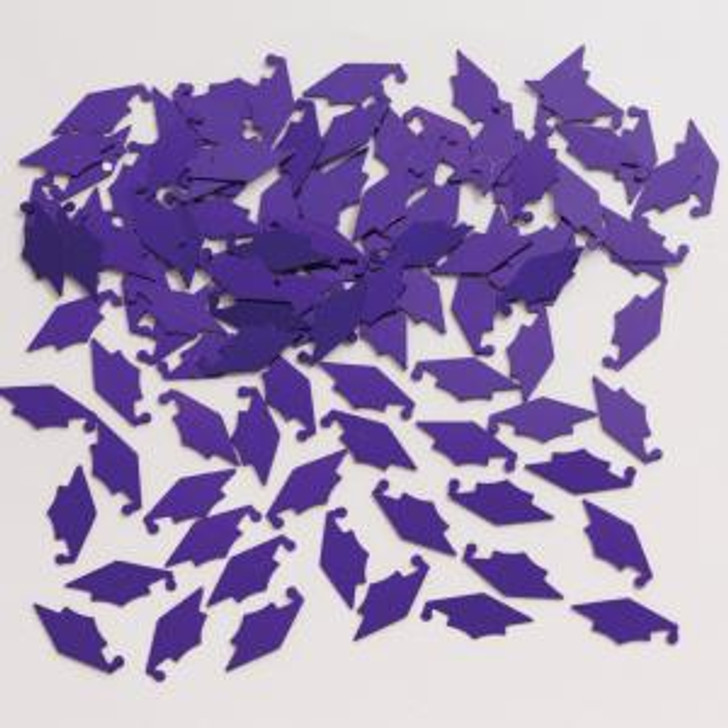 Purple Graduation Mortarboard Confetti