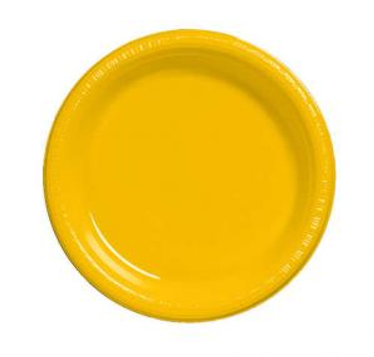 School Bus Yellow  7 Inch Plastic Plates Case