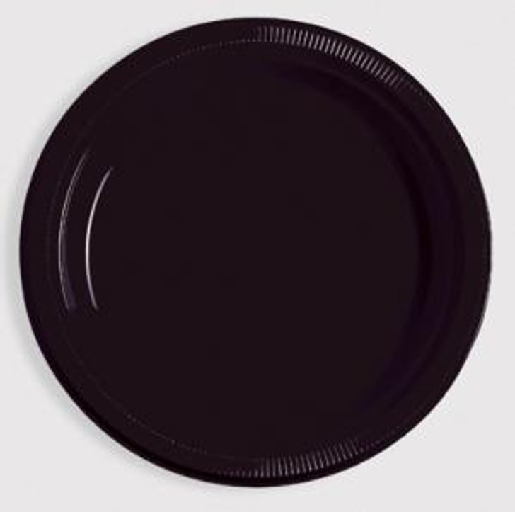 Black Velvet 7 Inch Plastic Plates - 20 ct