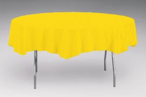 School Bus Yellow Octy-Round Plastic Table Cover - 82 in
