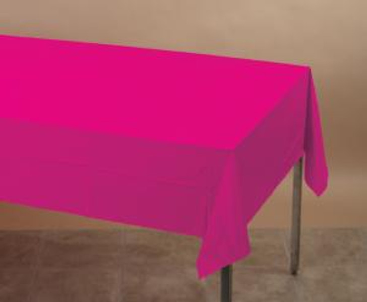 Hot Magenta Paper Table Cover - 54 in x 108 in