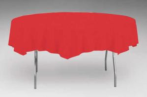 Classic Red Octy-Round Paper-Lined Table Cover Case