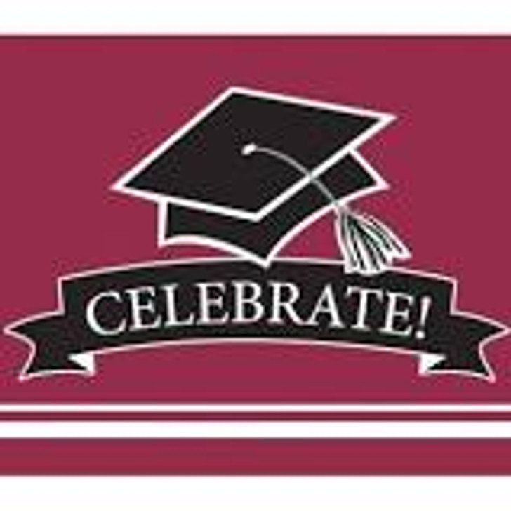 Graduation School Spirit Burgundy Invitations Hi-Count