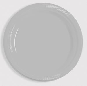 Shimmering Silver 7 Inch Plastic Plates