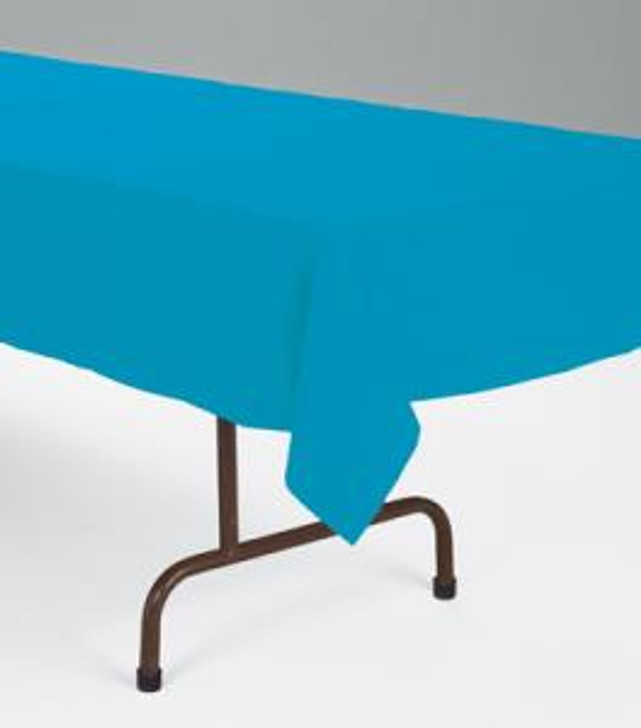 Turquoise Paper Table Cover - 54 in x 108 in