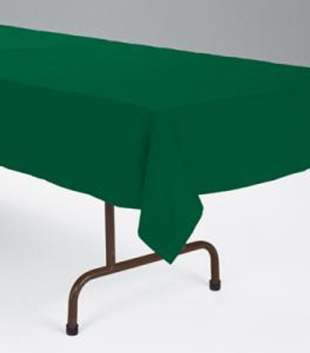 Hunter Green Paper Table Cover - 54 in x 108 in