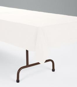 White Plastic Table Cover - 54 in x 108 in