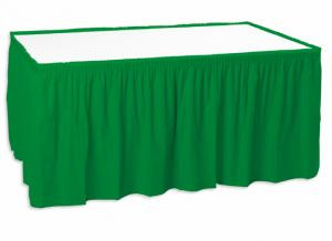 Emerald Green Plastic Table Skirt