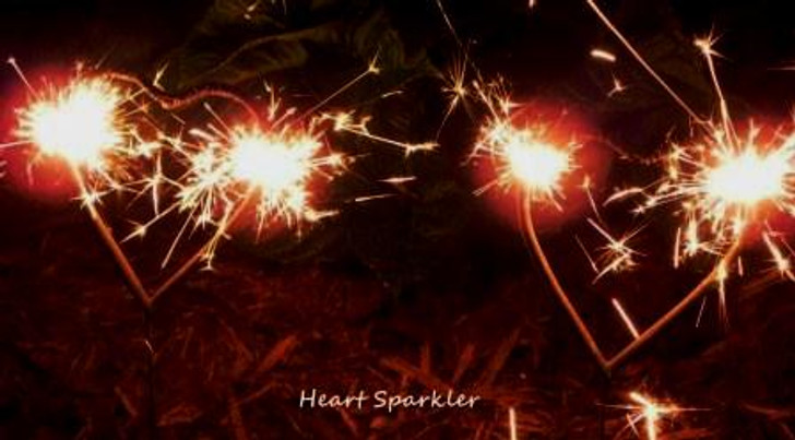 Heart Shaped Sparklers    QTY 6           11 in  x 3.5 inch Sparklers
