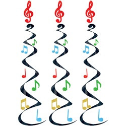 Colored Musical Notes Whirls