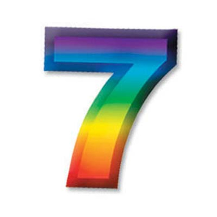 "7" Multi-Colored Plastic 3-D Number