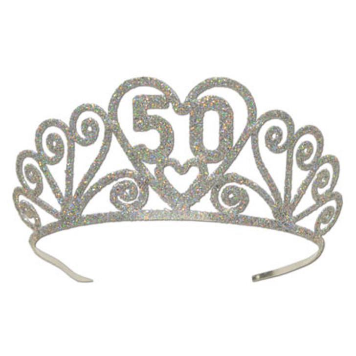 Glittered "50" Tiara