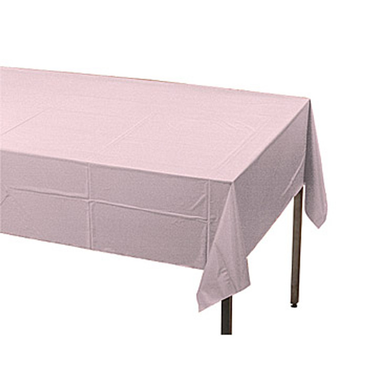 Classic Pink Plastic Table Cover - 54 in x 108 in