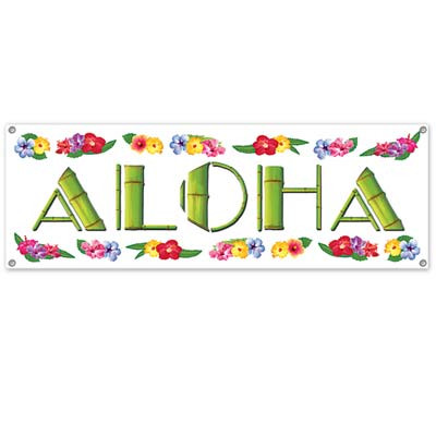 Luau Aloha Sign Banner
