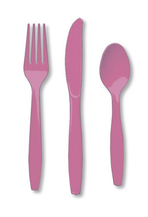 Candy Pink Assorted Plastic Cutlery - 24 ct
8 ea. forks, knives, spoons