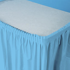 Pastel Blue Plastic Table Skirt