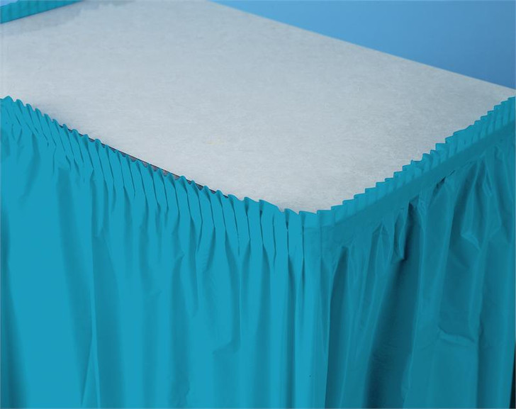Turquoise Plastic Table Skirt