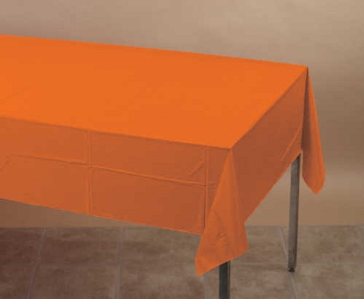 Sunkissed Orange Paper Tablecover - 54 in x 108 in