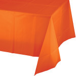 Sunkissed Orange Plastic Tablecover - 54 in x 108 in