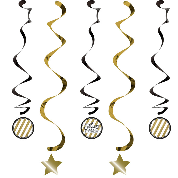 Black & Gold Dizzy Danglers