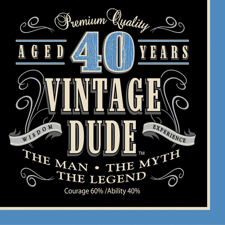 Vintage Dude "40" Luncheon Napkins - 16 ct