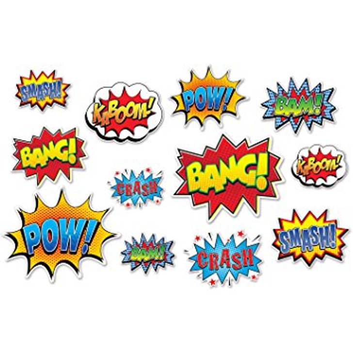 Superhero Action Sign Cutouts