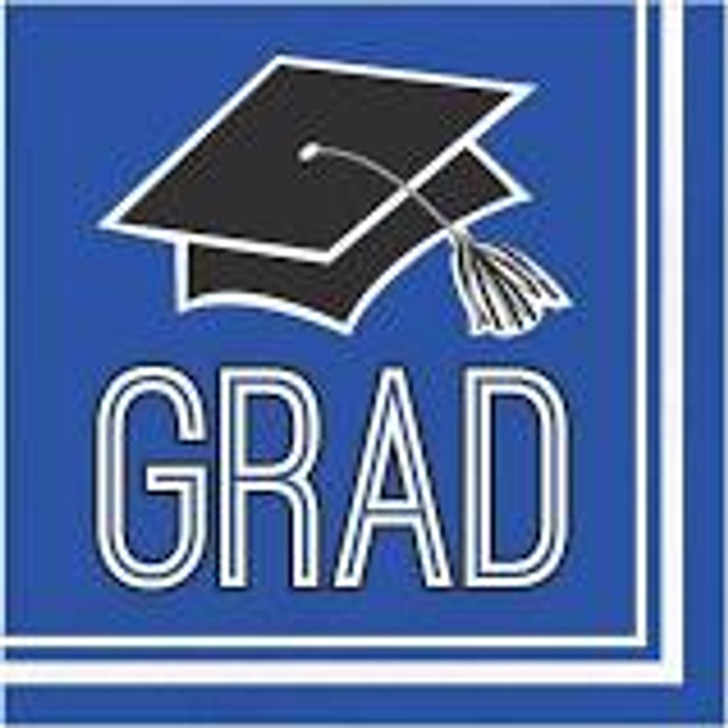 Graduation School Spirit Cobalt Blue Luncheon Napkins - 36 ct