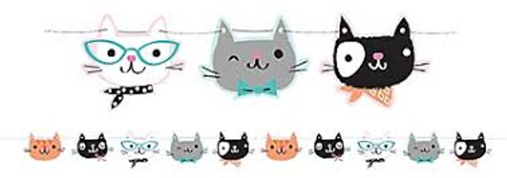 Purr-Fect Party Shaped Ribbon Banner