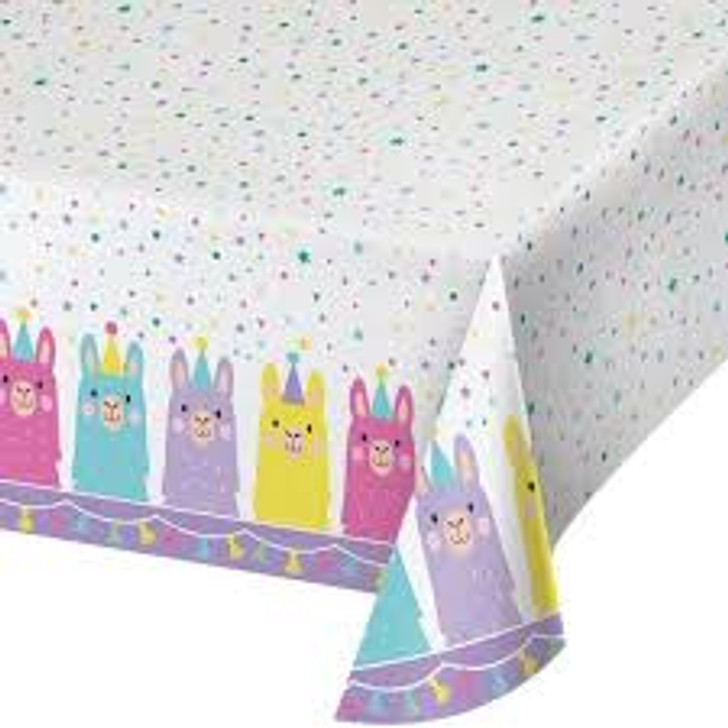 Llama Party Table Cover - 54 in x 102 in