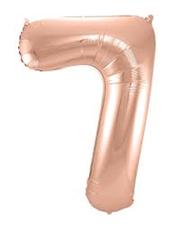 #7 Rose Gold Number Foil Balloon - 34 in