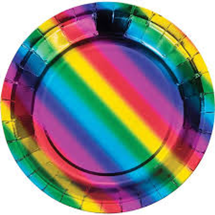 Rainbow Foil 7 in Paper Plates - 8 ct
Birthday