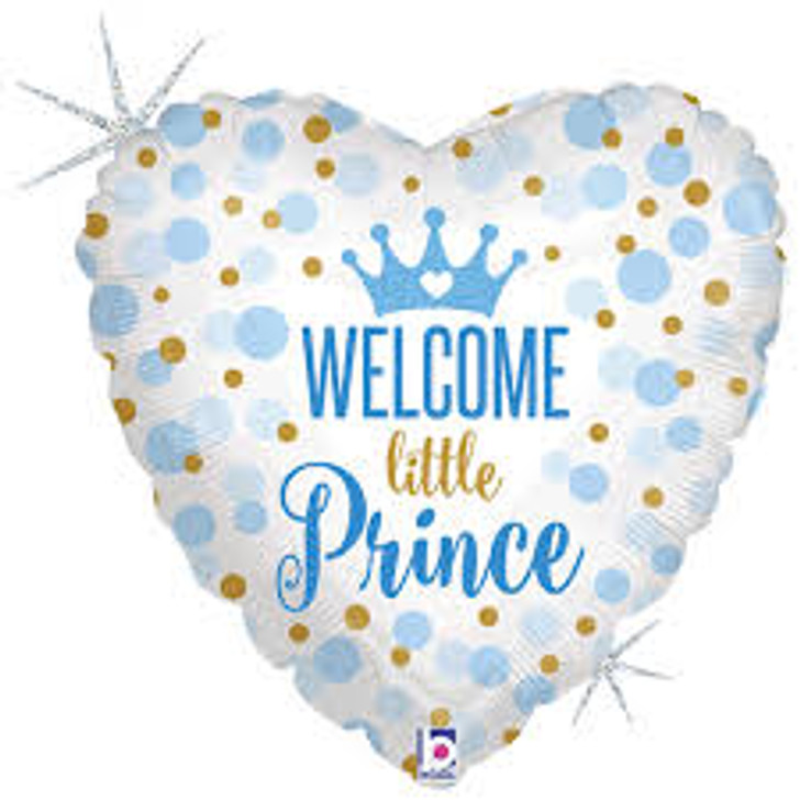 Welcome Little Prince Baby Shower Foil Balloon - 18 in