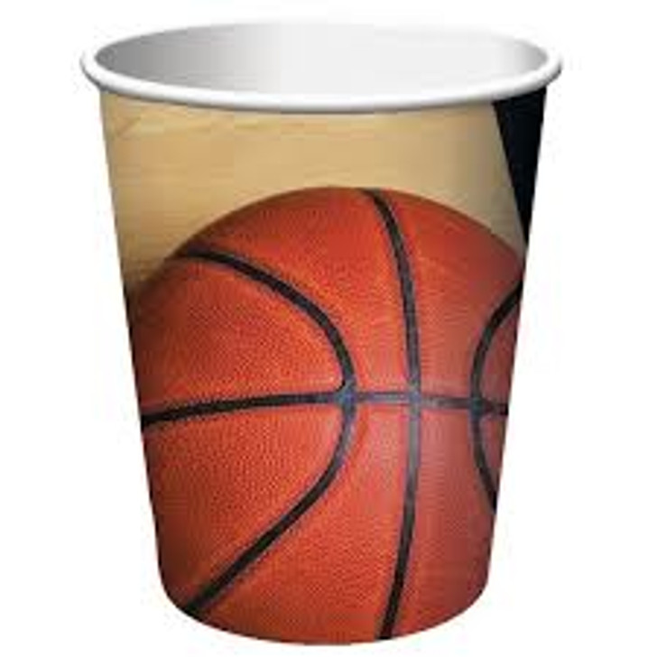 Basketball 9 oz Paper Cups - 8 ct