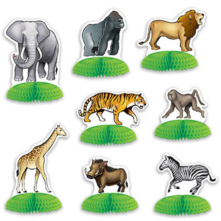 Jungle / Safari Animal Mini Centerpieces - 8 pieces