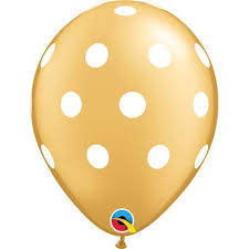 Gold Polka Dot Latex Balloon