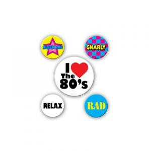 80's Buttons - Party Warehouse