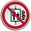 ISO Safety Sign - Do not use lift in the event of fire