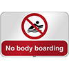 ISO Safety Sign - No body boarding