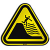 ISO Safety Sign - Warning; Deep shelving beach