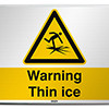 ISO Safety Sign - Warning; Thin ice