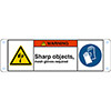 ISO Safety Sign - Sharp objects, mesh gloves required | 302841 | BRADY